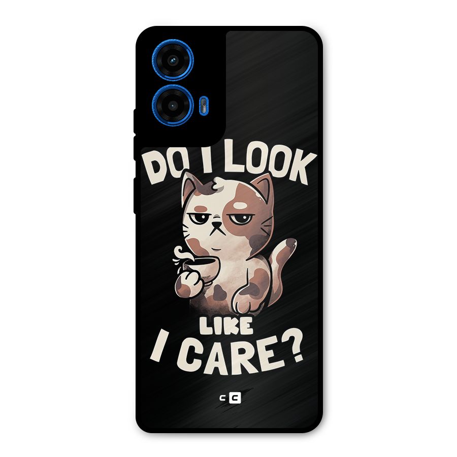 Cat Look Like Care Metal Back Case for Moto G45