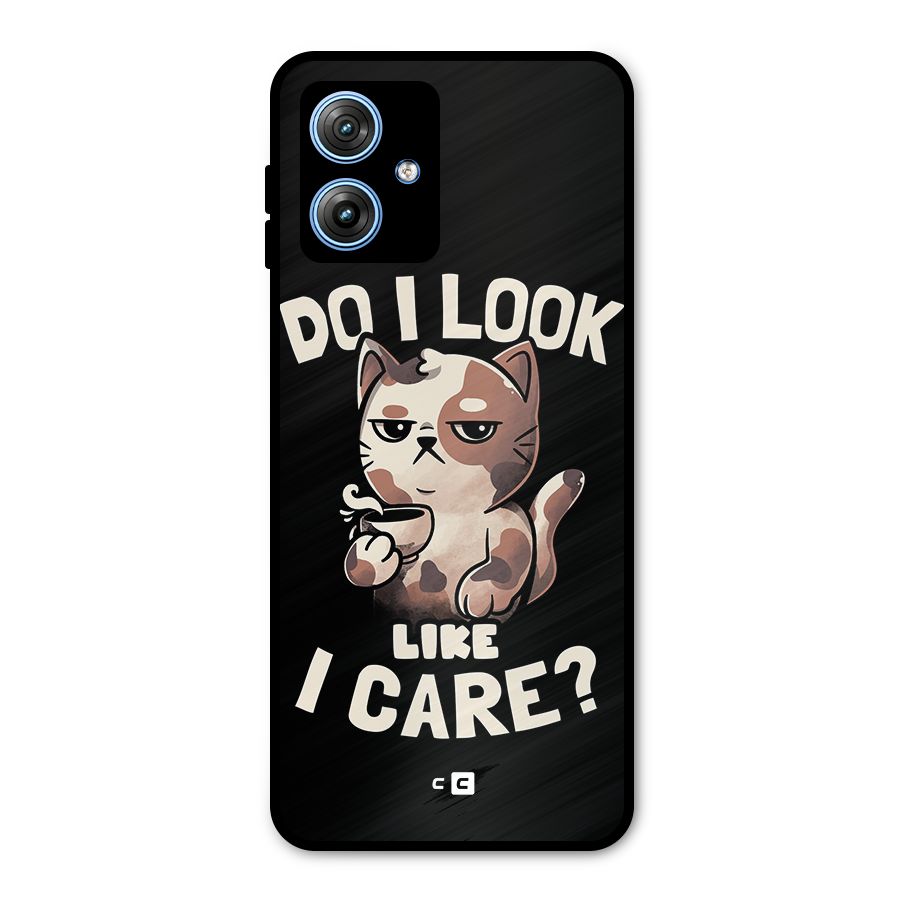 Cat Look Like Care Metal Back Case for Moto G54