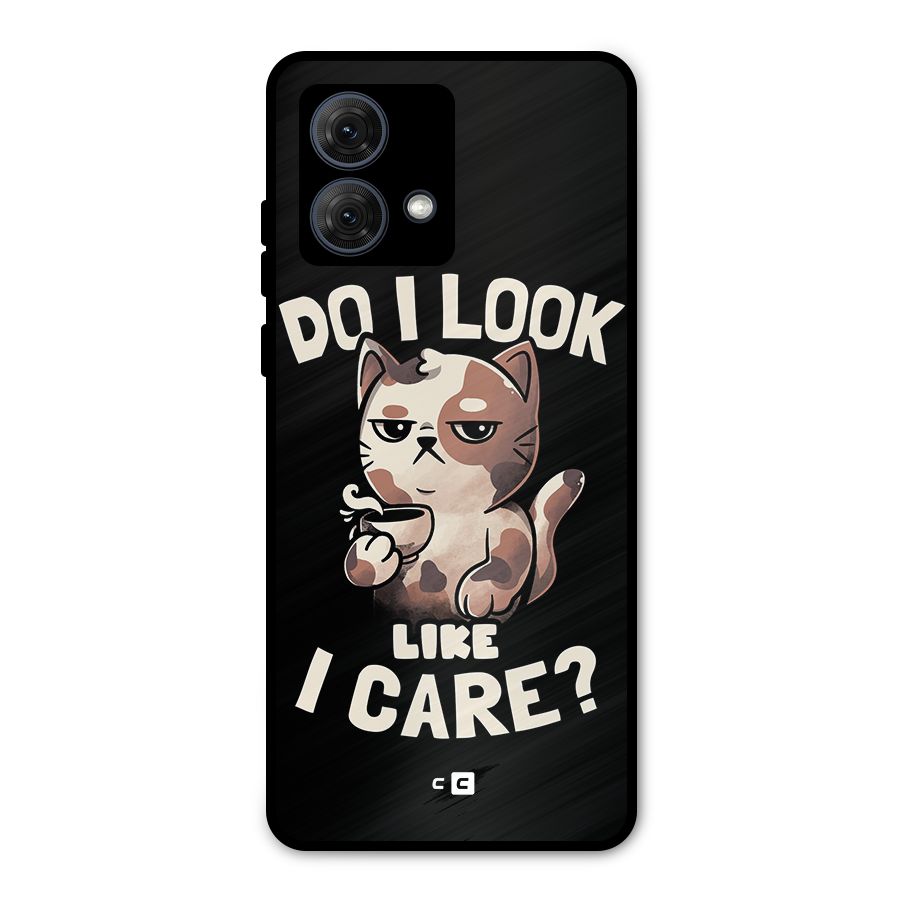 Cat Look Like Care Metal Back Case for Moto G84