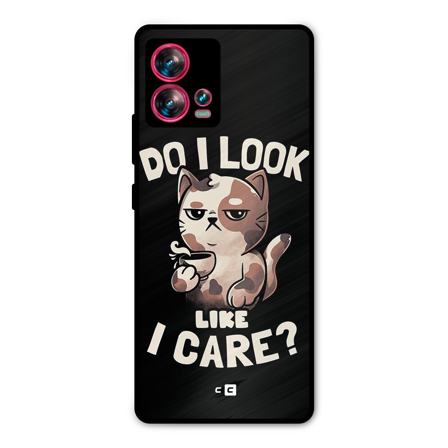 Cat Look Like Care Metal Back Case for Motorola Edge 30 Fusion