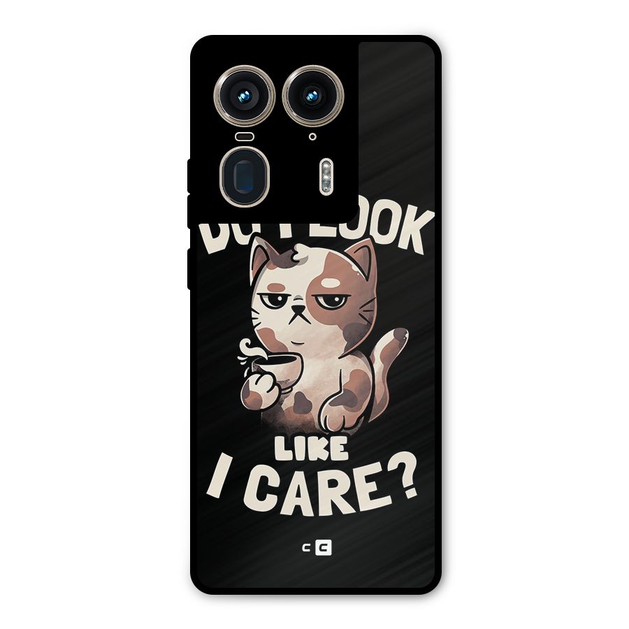 Cat Look Like Care Metal Back Case for Motorola Edge 50 Ultra