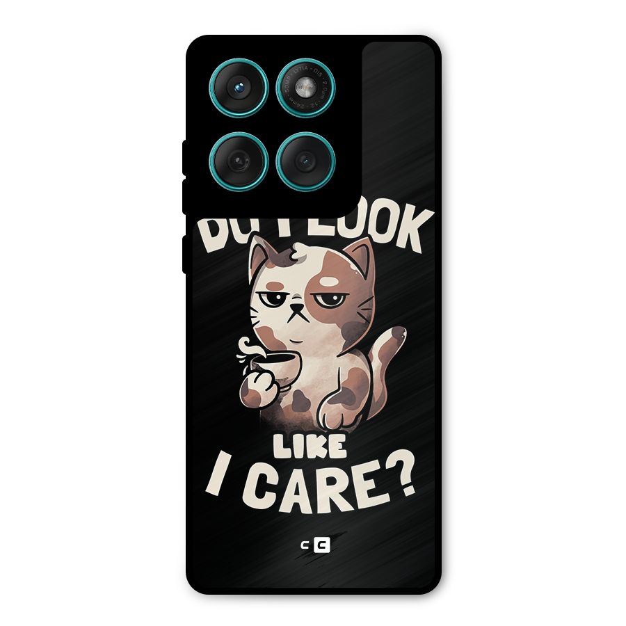 Cat Look Like Care Metal Back Case for Motorola Edge 60 Fusion