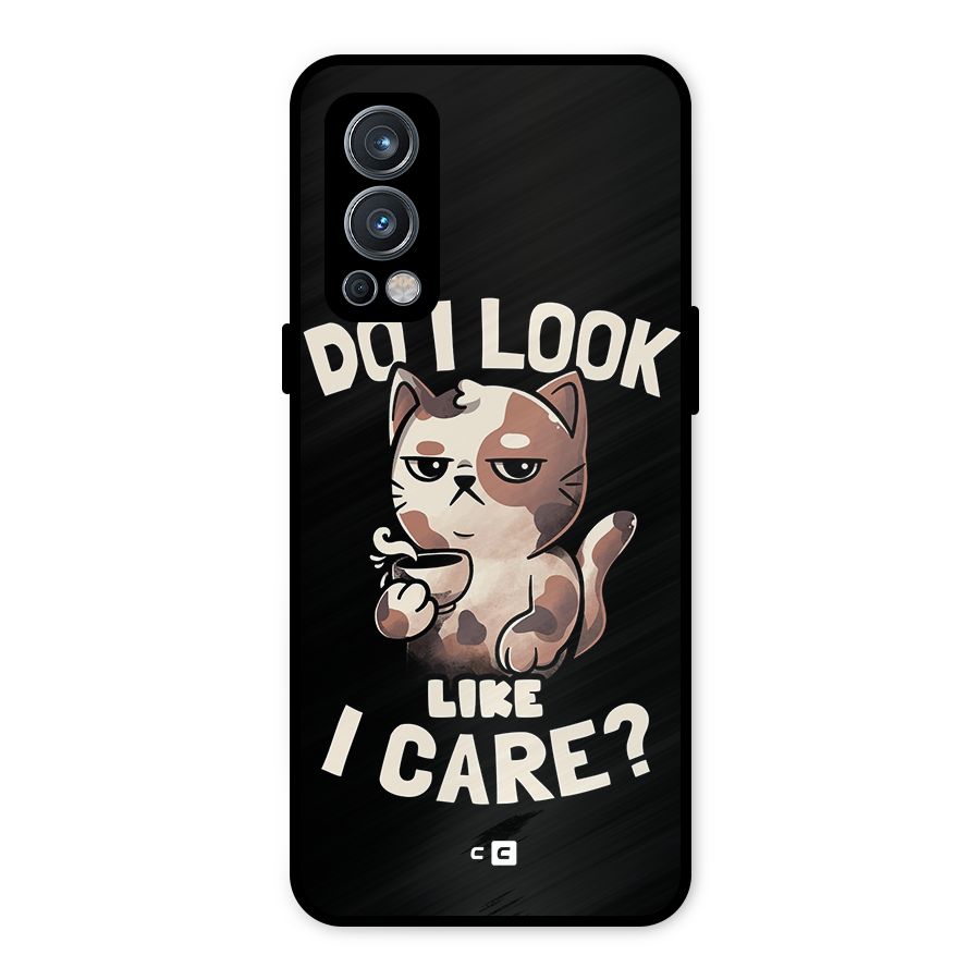 Cat Look Like Care Metal Back Case for OnePlus Nord 2 5G