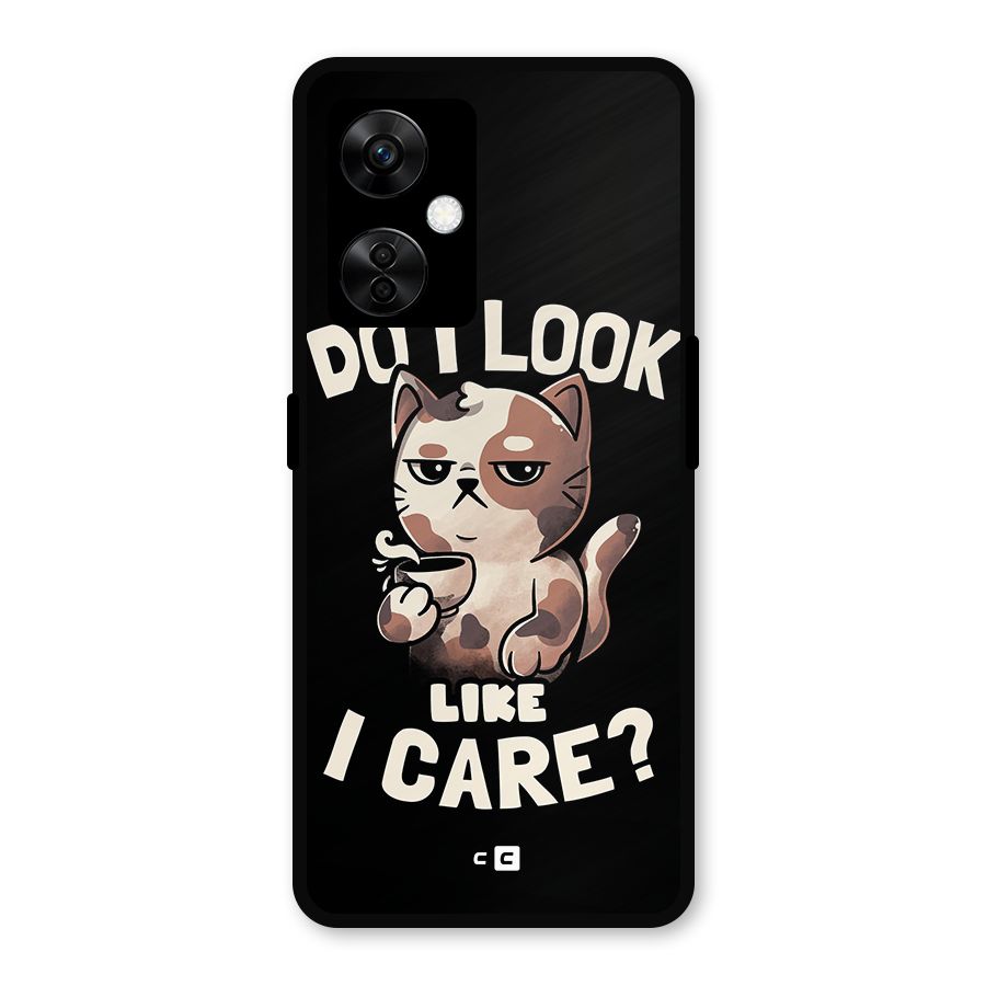 Cat Look Like Care Metal Back Case for OnePlus Nord CE 3 Lite
