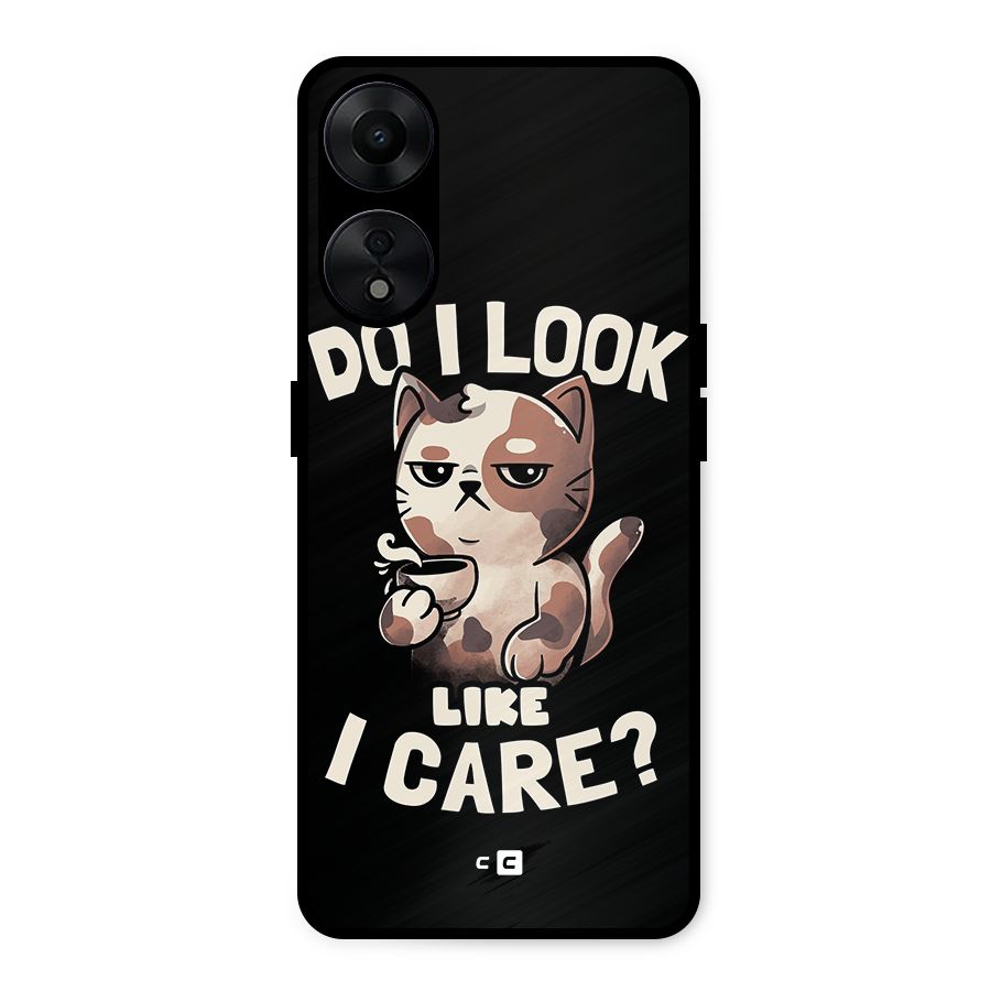 Cat Look Like Care Metal Back Case for Oppo A78 5G