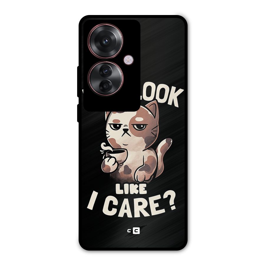 Cat Look Like Care Metal Back Case for Oppo F25 Pro