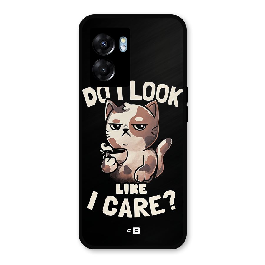 Cat Look Like Care Metal Back Case for Oppo K10 (5G)