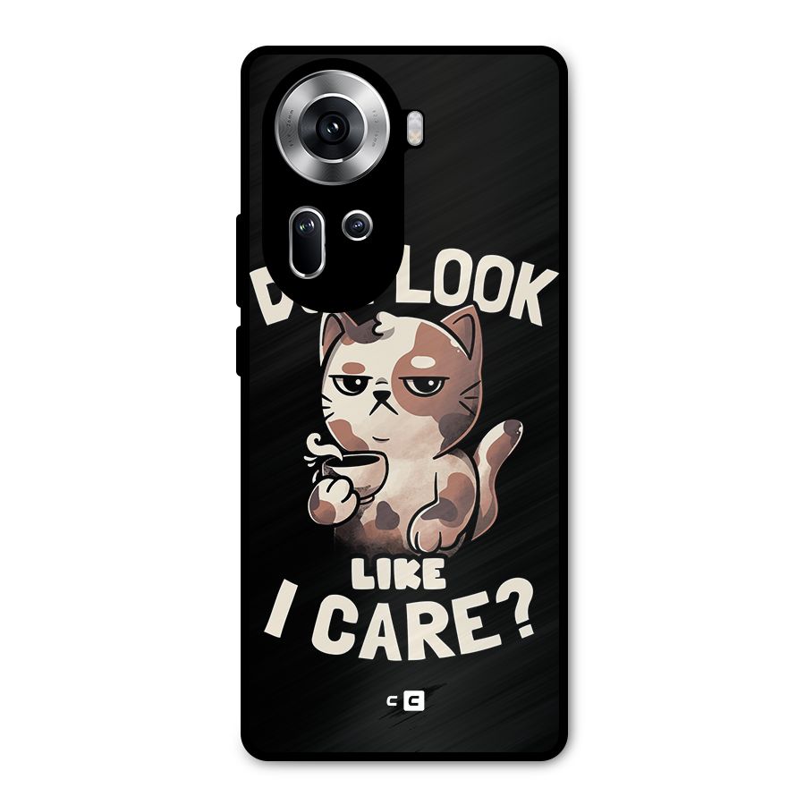 Cat Look Like Care Metal Back Case for Oppo Reno11 5G