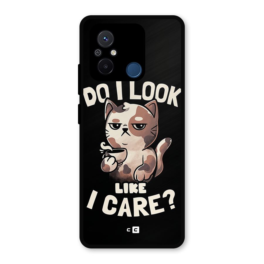 Cat Look Like Care Metal Back Case for Poco C55