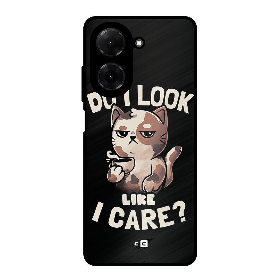 Cat Look Like Care Metal Back Case for Poco C71