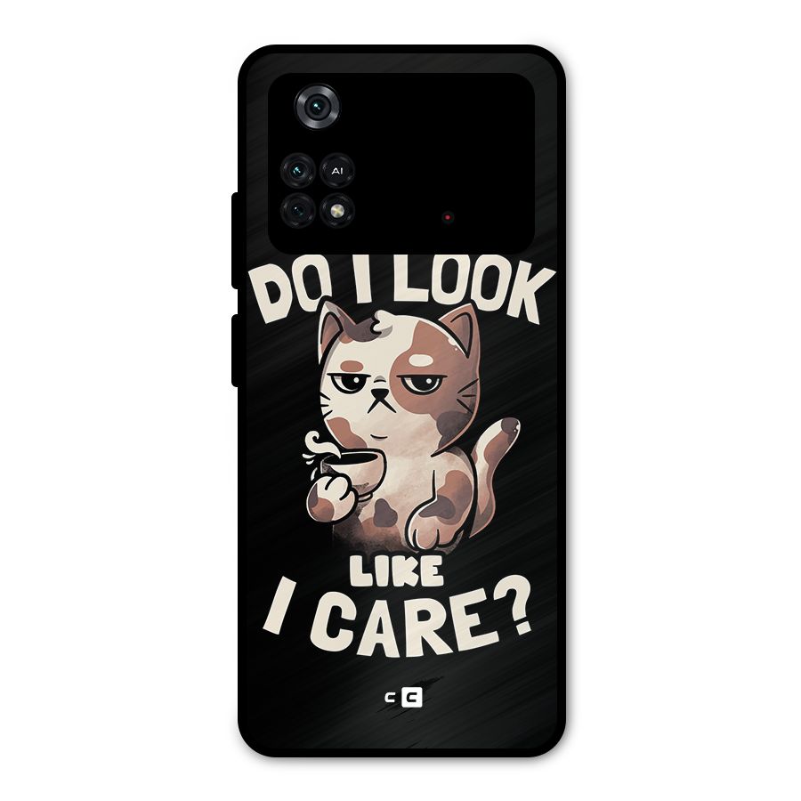 Cat Look Like Care Metal Back Case for Poco M4 Pro 4G