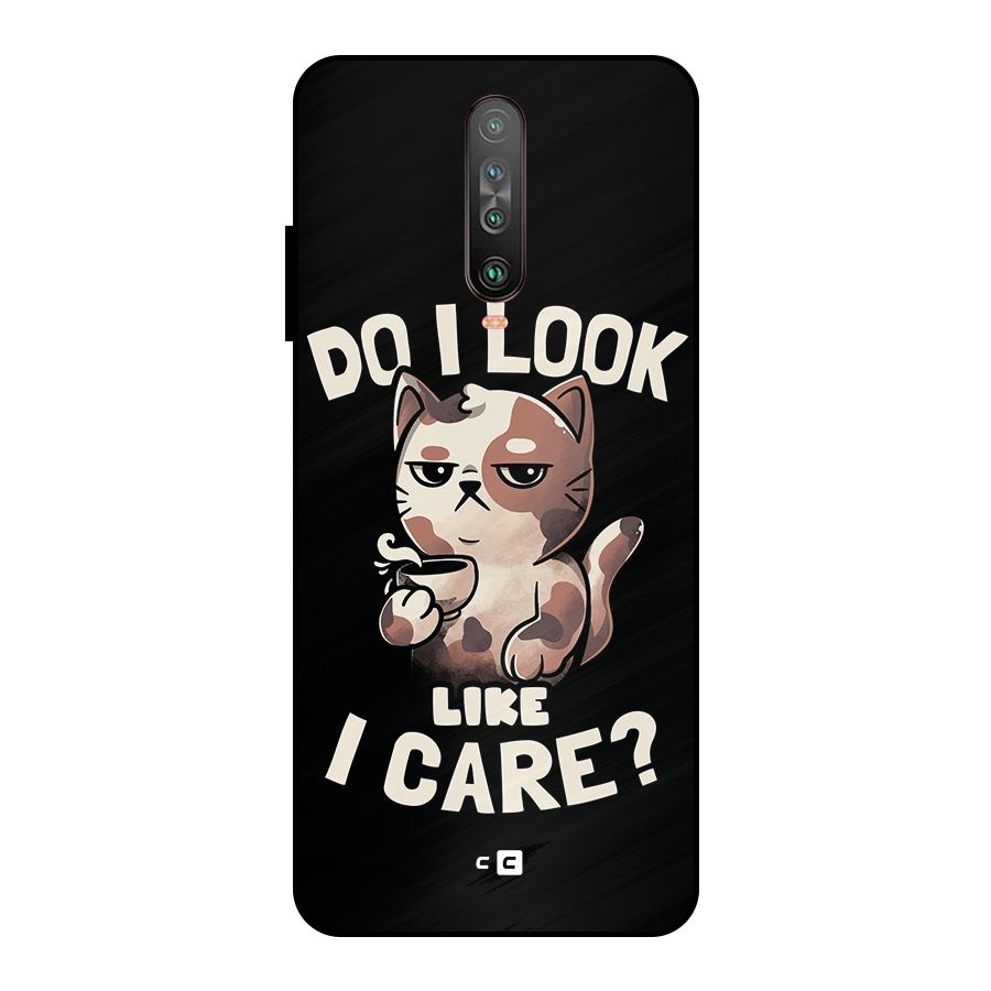 Cat Look Like Care Metal Back Case for Poco X2