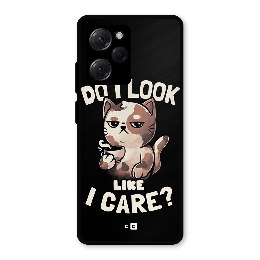 Cat Look Like Care Metal Back Case for Poco X5 Pro