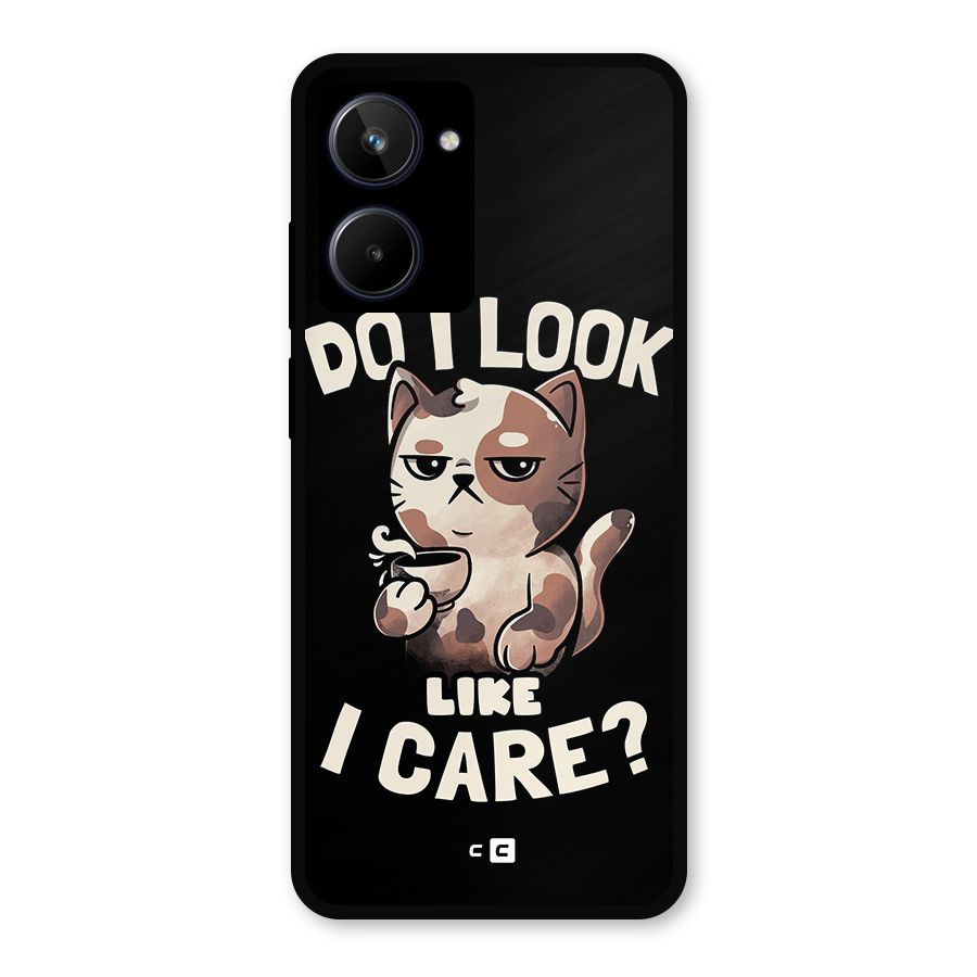 Cat Look Like Care Metal Back Case for Realme 10