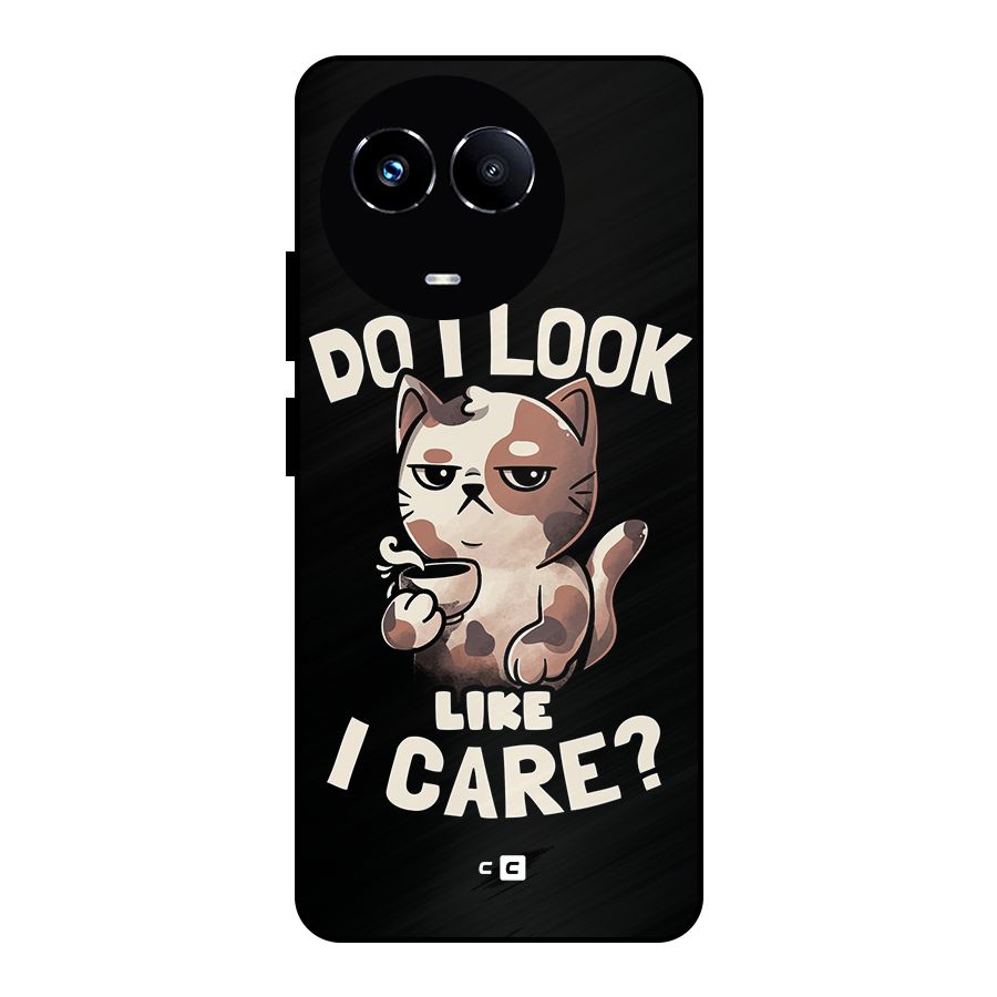Cat Look Like Care Metal Back Case for Realme 11X