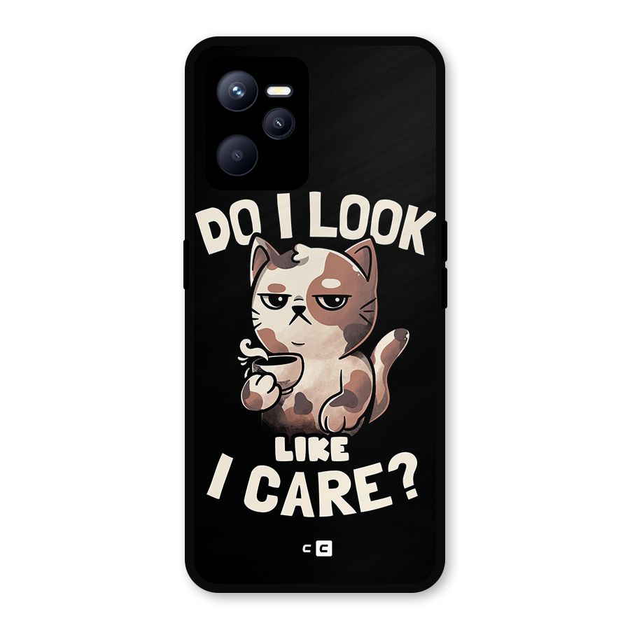Cat Look Like Care Metal Back Case for Realme C35