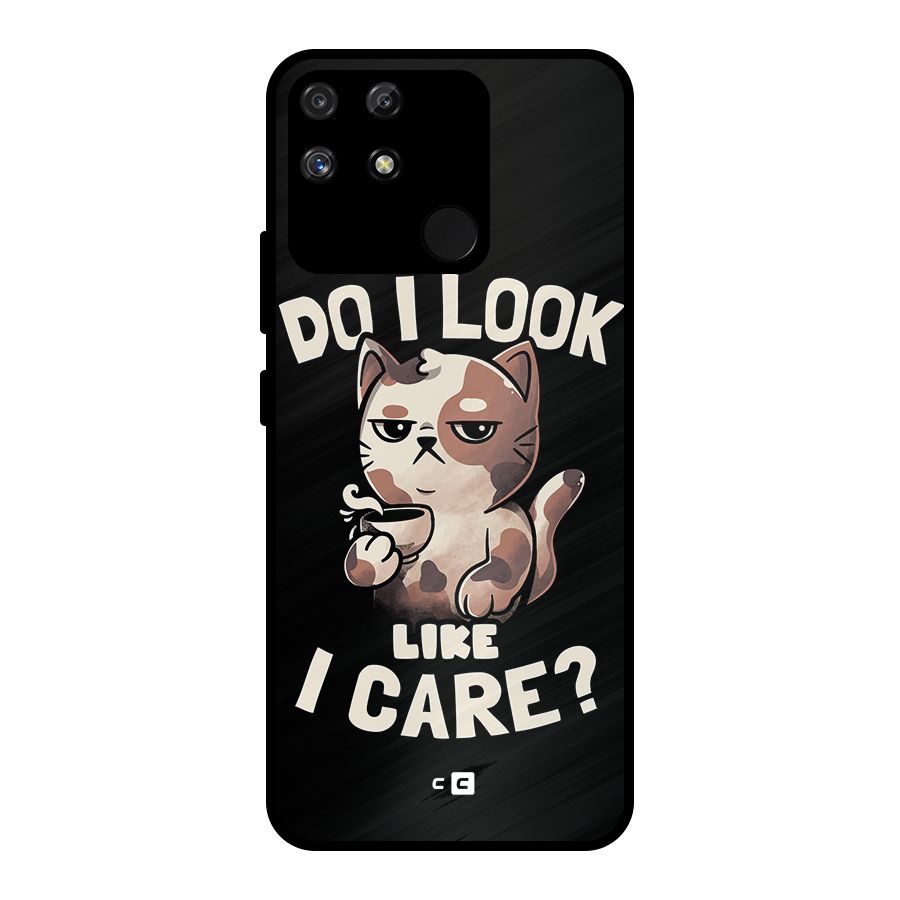 Cat Look Like Care Metal Back Case for Realme Narzo 50A
