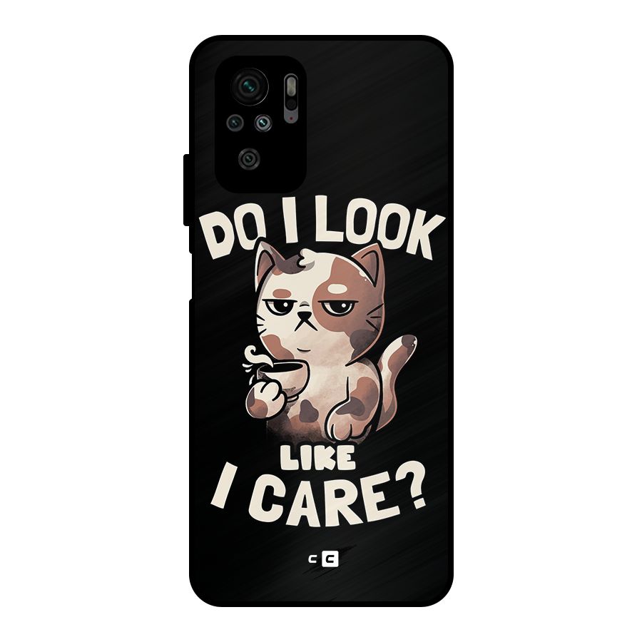 Cat Look Like Care Metal Back Case for Redmi Note 10S