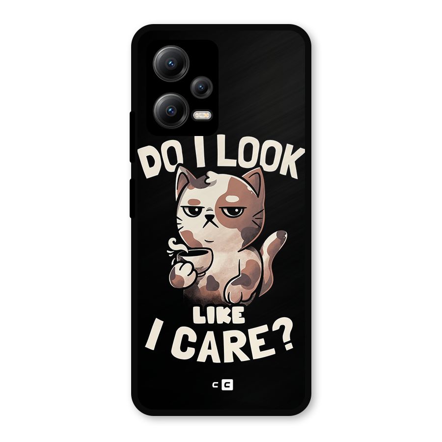 Cat Look Like Care Metal Back Case for Redmi Note 12 5G