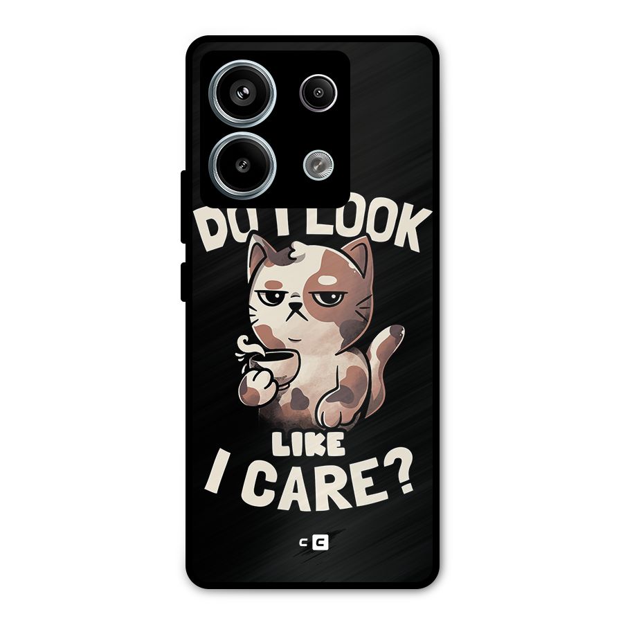 Cat Look Like Care Metal Back Case for Redmi Note 13 Pro 5G
