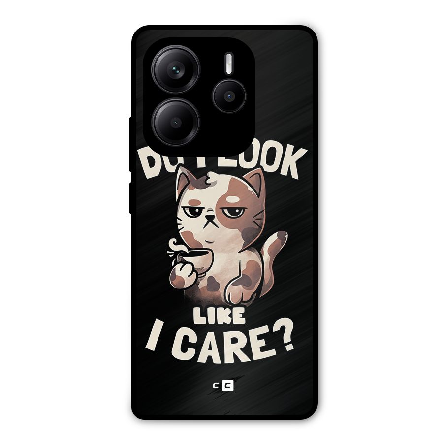 Cat Look Like Care Metal Back Case for Redmi Note 14 5G