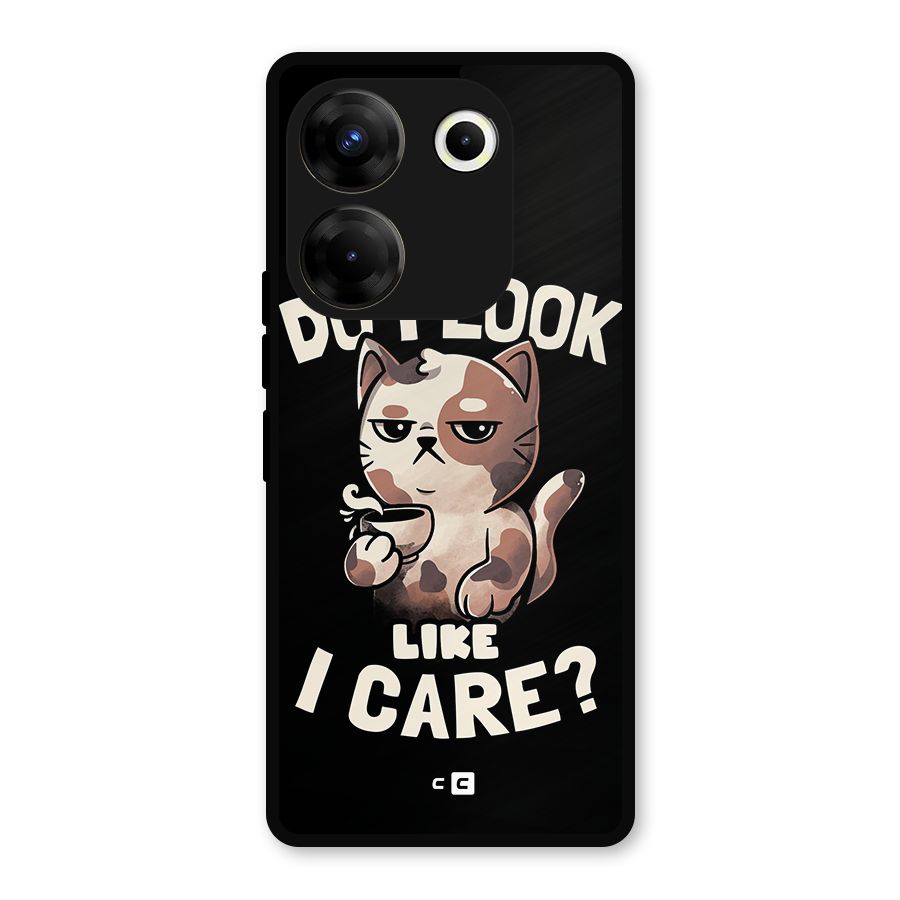 Cat Look Like Care Metal Back Case for Tecno Camon 20 Pro