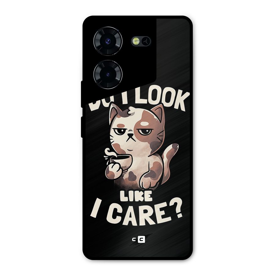 Cat Look Like Care Metal Back Case for Tecno Pova 5 Pro 5G