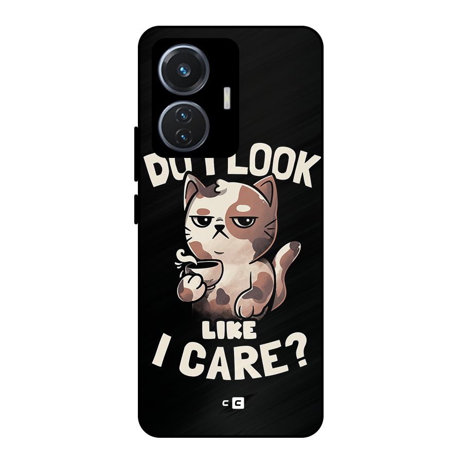 Cat Look Like Care Metal Back Case for Vivo T1 44W