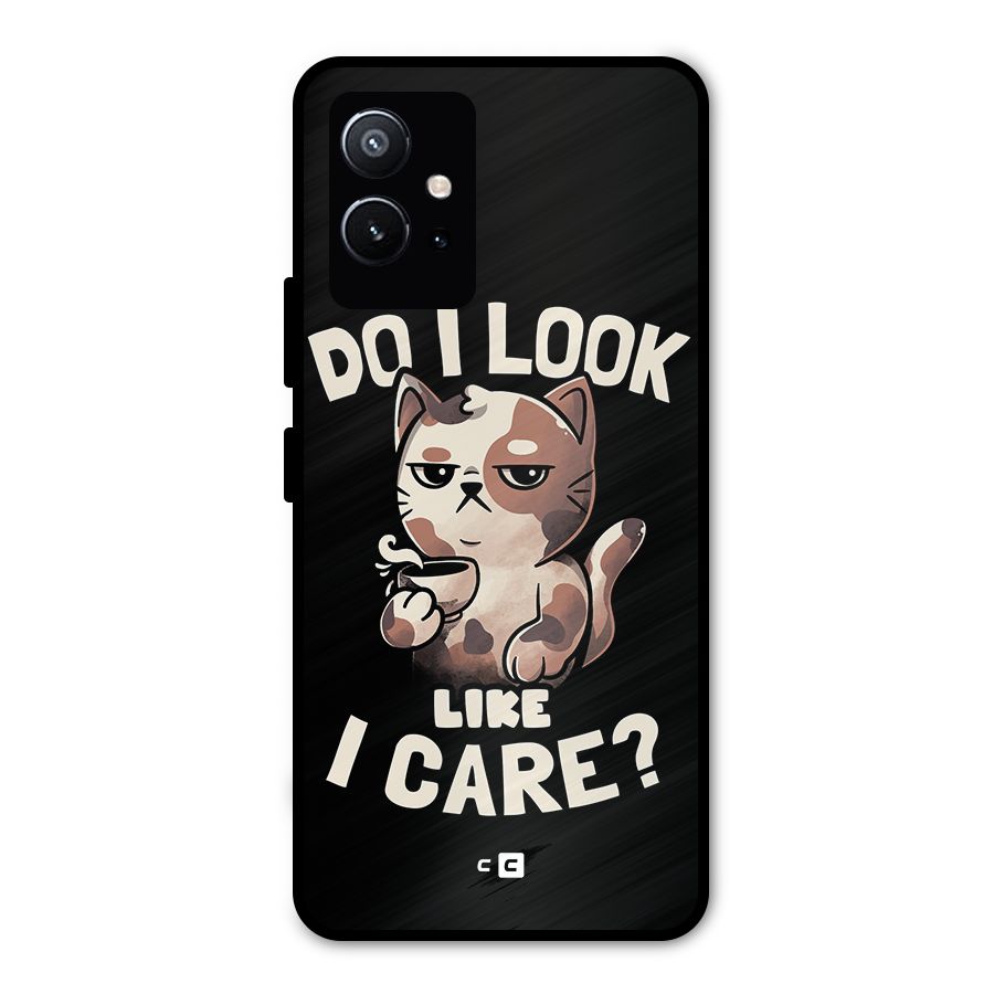 Cat Look Like Care Metal Back Case for Vivo T1 5G