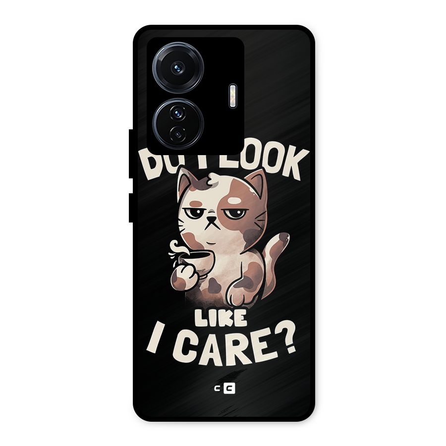 Cat Look Like Care Metal Back Case for Vivo T1 Pro