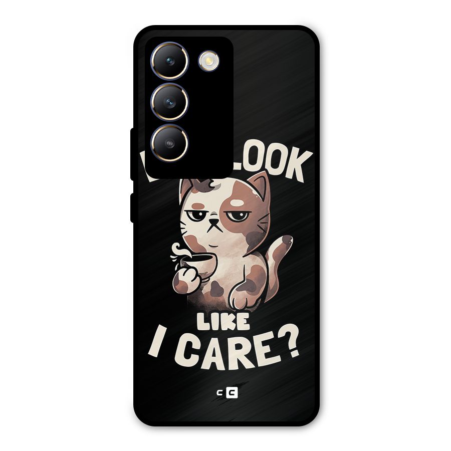 Cat Look Like Care Metal Back Case for Vivo T3 5G