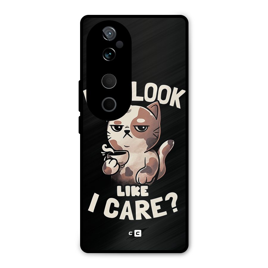 Cat Look Like Care Metal Back Case for Vivo T3 Ultra
