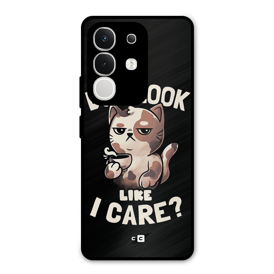 Cat Look Like Care Metal Back Case for Vivo T4x