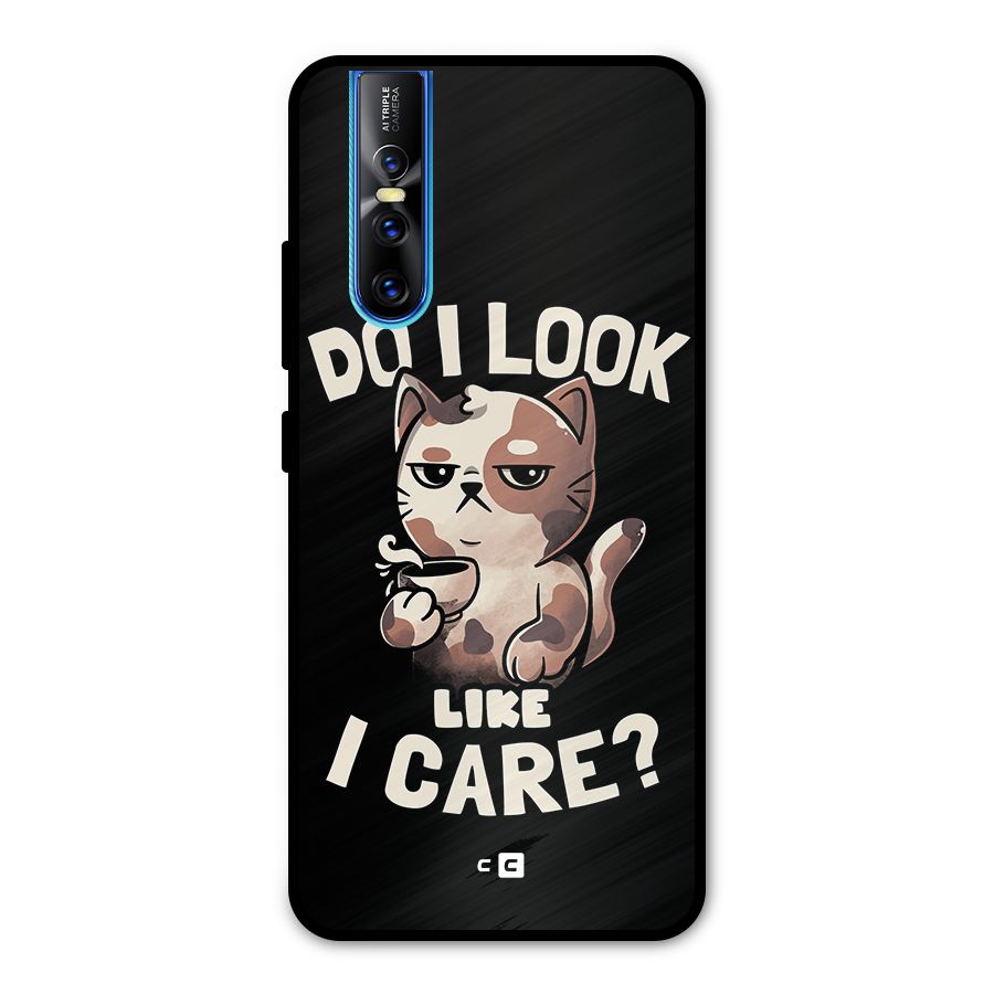 Cat Look Like Care Metal Back Case for Vivo V15 Pro