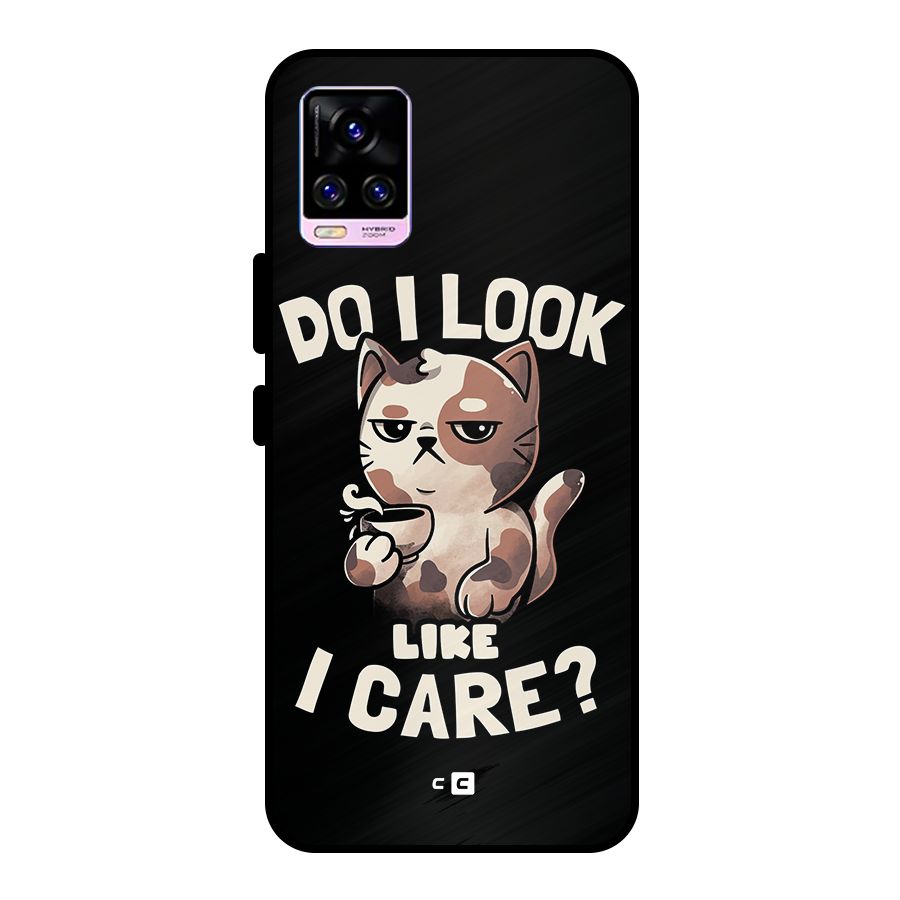 Cat Look Like Care Metal Back Case for Vivo V20 Pro