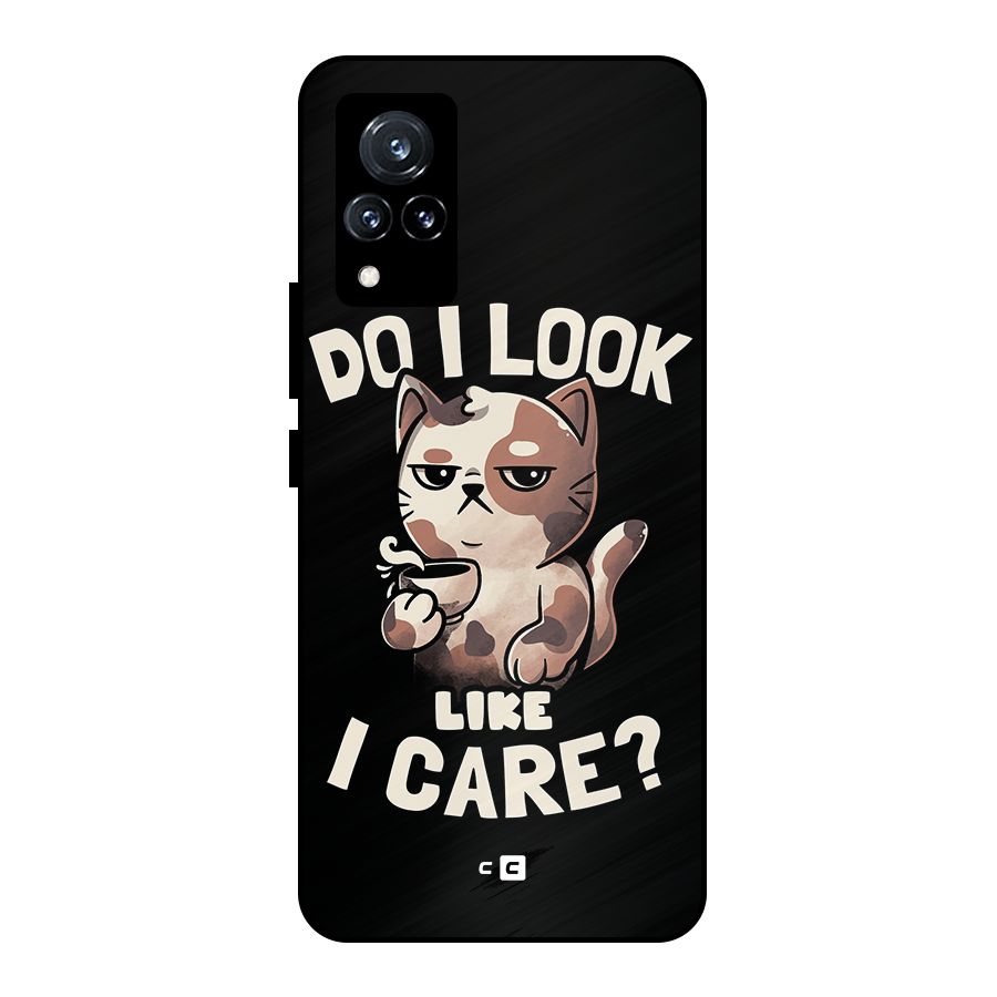 Cat Look Like Care Metal Back Case for Vivo V21 5G
