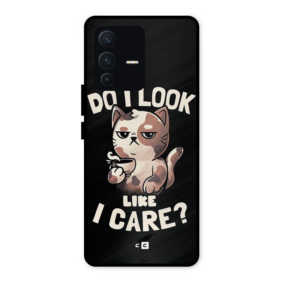 Cat Look Like Care Metal Back Case for Vivo V23 5G