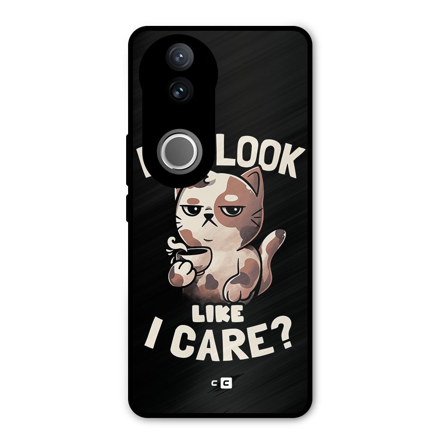 Cat Look Like Care Metal Back Case for Vivo V50e