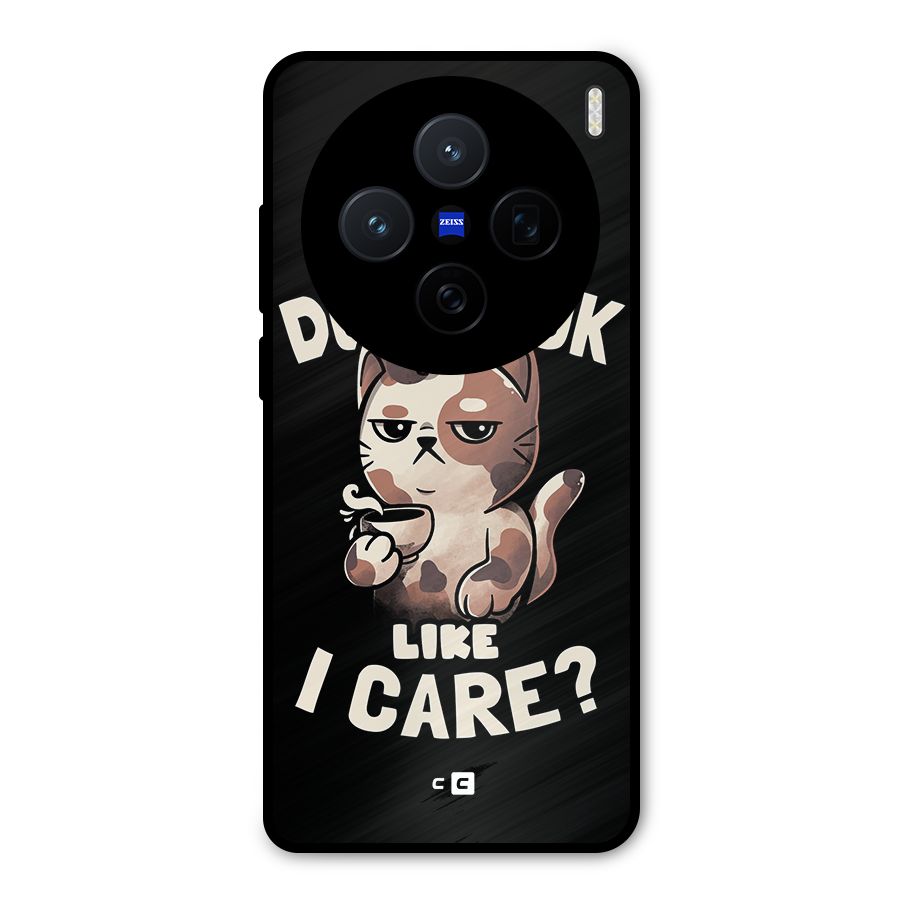 Cat Look Like Care Metal Back Case for Vivo X200