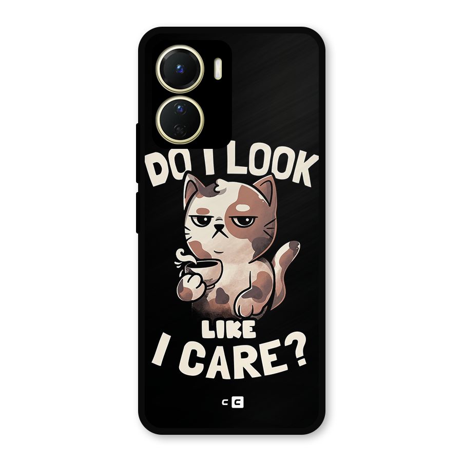 Cat Look Like Care Metal Back Case for Vivo Y16