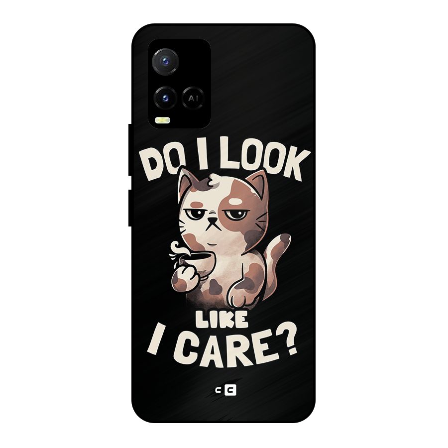 Cat Look Like Care Metal Back Case for Vivo Y21T