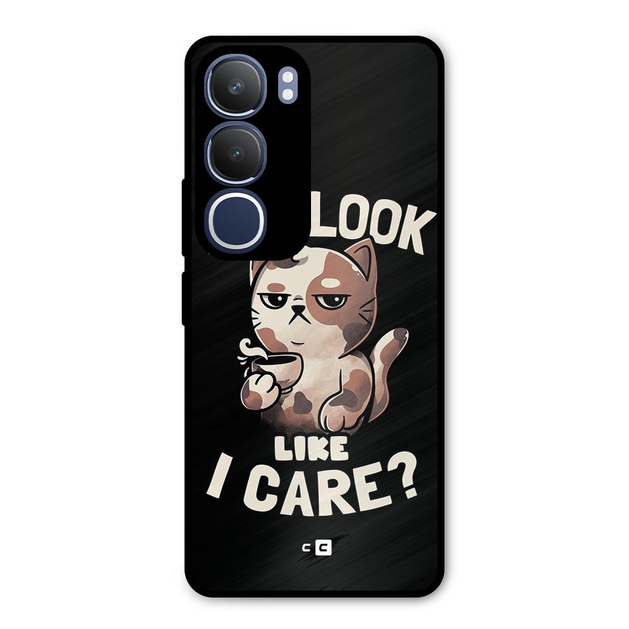 Cat Look Like Care Metal Back Case for Vivo Y29