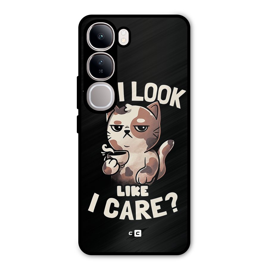 Cat Look Like Care Metal Back Case for Vivo Y300