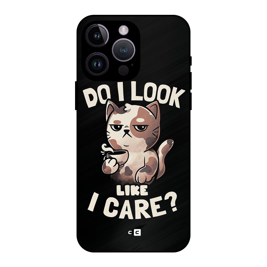 Cat Look Like Care Metal Back Case for iPhone 14 Pro Max