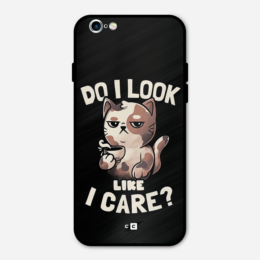 Cat Look Like Care Metal Back Case for iPhone 6 6s