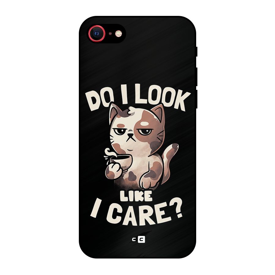 Cat Look Like Care Metal Back Case for iPhone 7