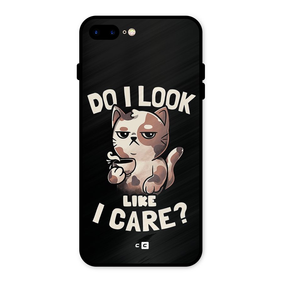 Cat Look Like Care Metal Back Case for iPhone 8 Plus