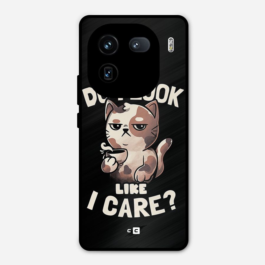 Cat Look Like Care Metal Back Case for iQOO 12