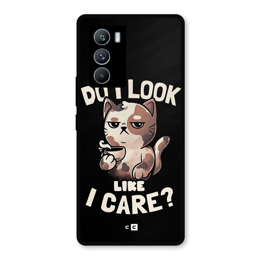 Cat Look Like Care Metal Back Case for iQOO 9 SE