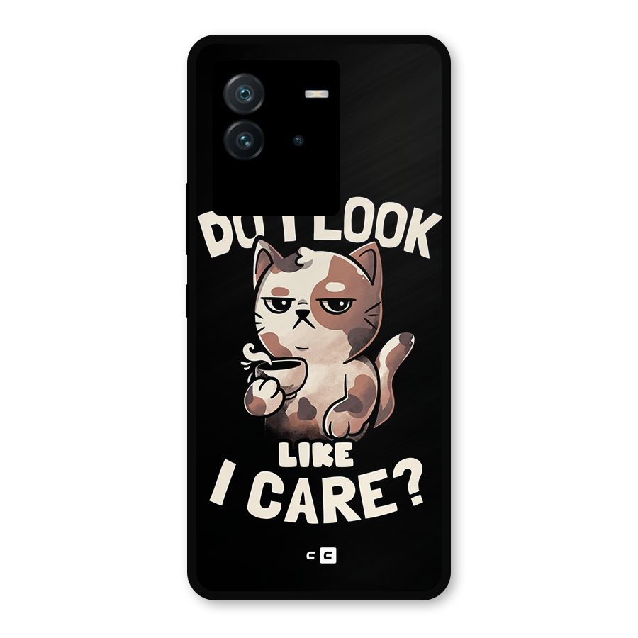 Cat Look Like Care Metal Back Case for iQOO Neo 6 5G